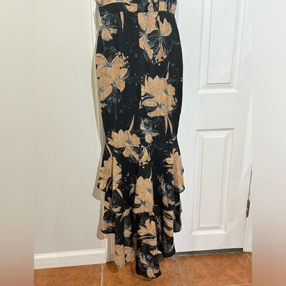 NWT Lulu Darling Daylily Black Floral Print High-Low Maxi Dress size S - Picture 10 of 15